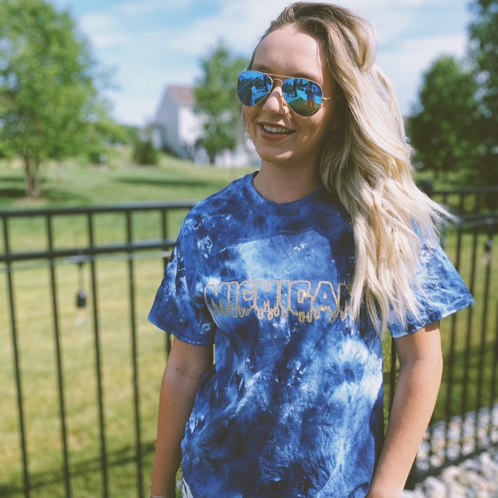 University of Michigan drip tee